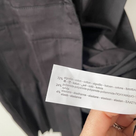 Zara Stretch Poplin Short Sleeve Pleated Tennis Mini Dress NWT Black Sz Medium - Picture 9 of 9